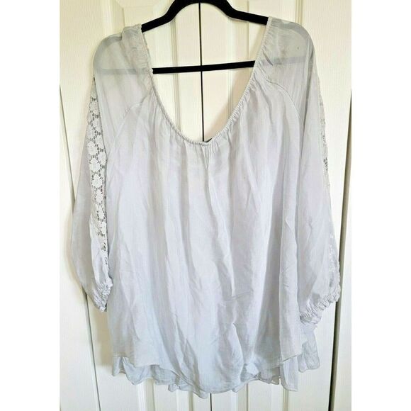 La Marais Paris M Silk Oversized Peasant Blouse Lined Floral Long Sleeve Sz M - Picture 2 of 8